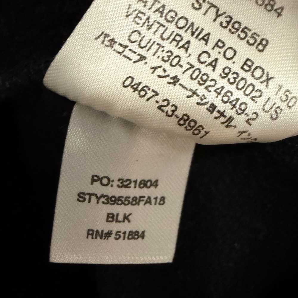 Patagonia Uprisal Crew Sweatshirt Black Graphic Logo Size Large - Picture 6 of 8